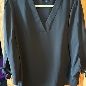 Elegant Black V-Neck Women's Top